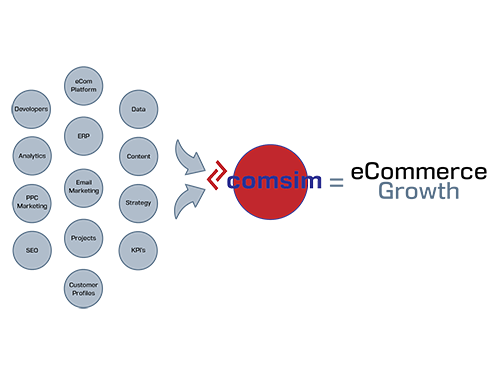 Comsim manage your platforms, data, content and project outcomes to produce eCommerce growth