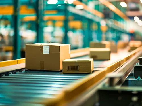 Translating technology into results - Conveyor belt moves parcels through a distribution centre