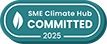 SME Climate Hub Committed badge confirming comsim’s net zero commitment by 2040